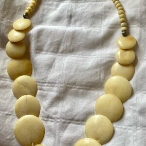 Elegant Cream bone disk Necklace